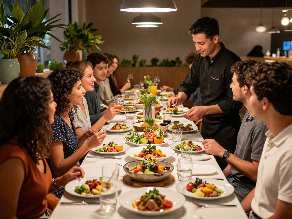 Delicious dishes in a vibrant restaurant setting, highlighting rokok88 culinary experiences.